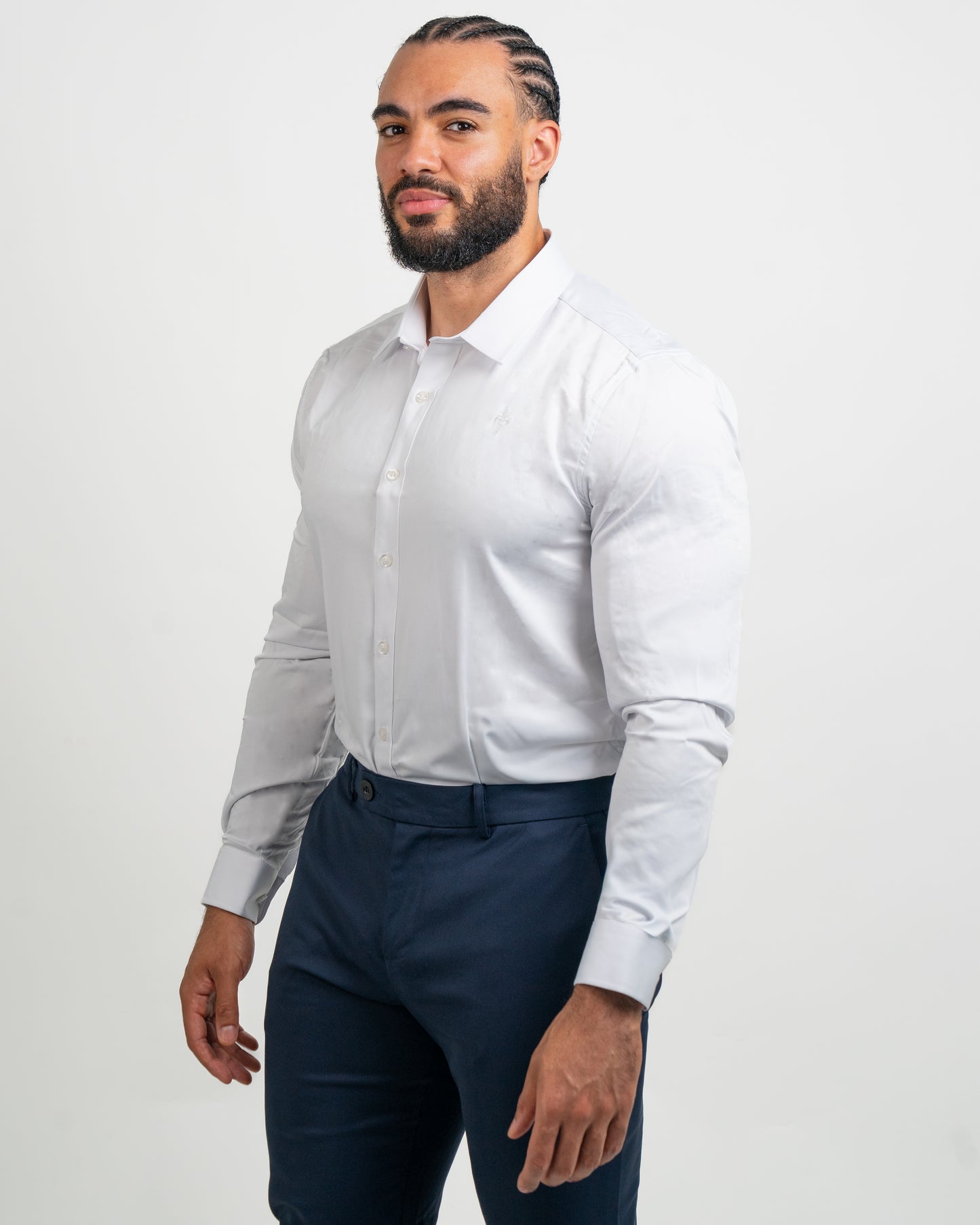 NEW! Tailored Fit Long Sleeve Double Cuff Shirt White