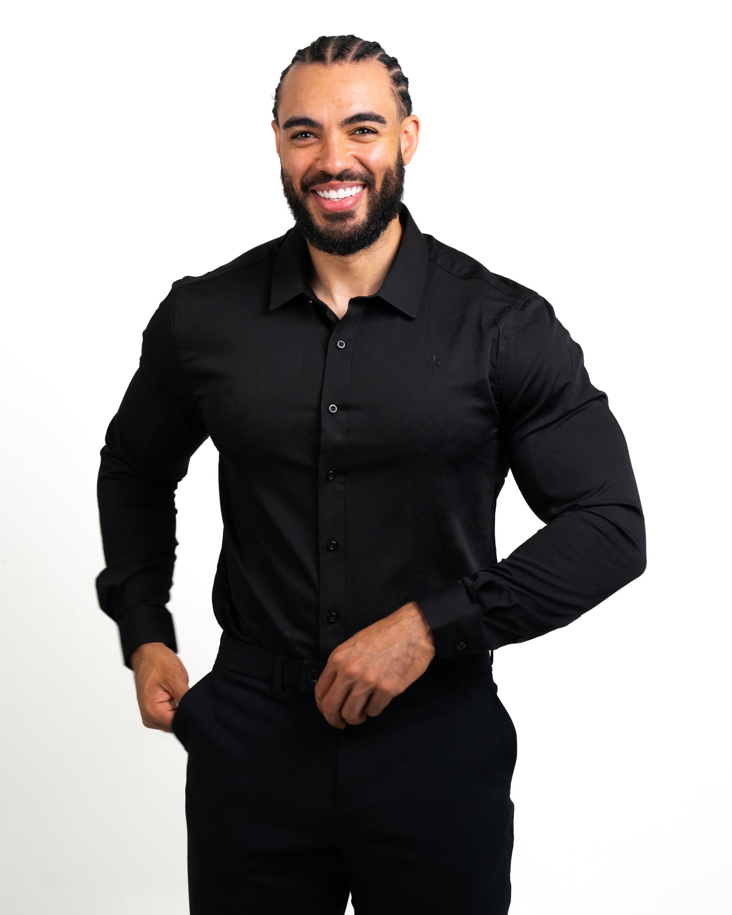 NEW! Tailored Fit Long Sleeve Shirt Black