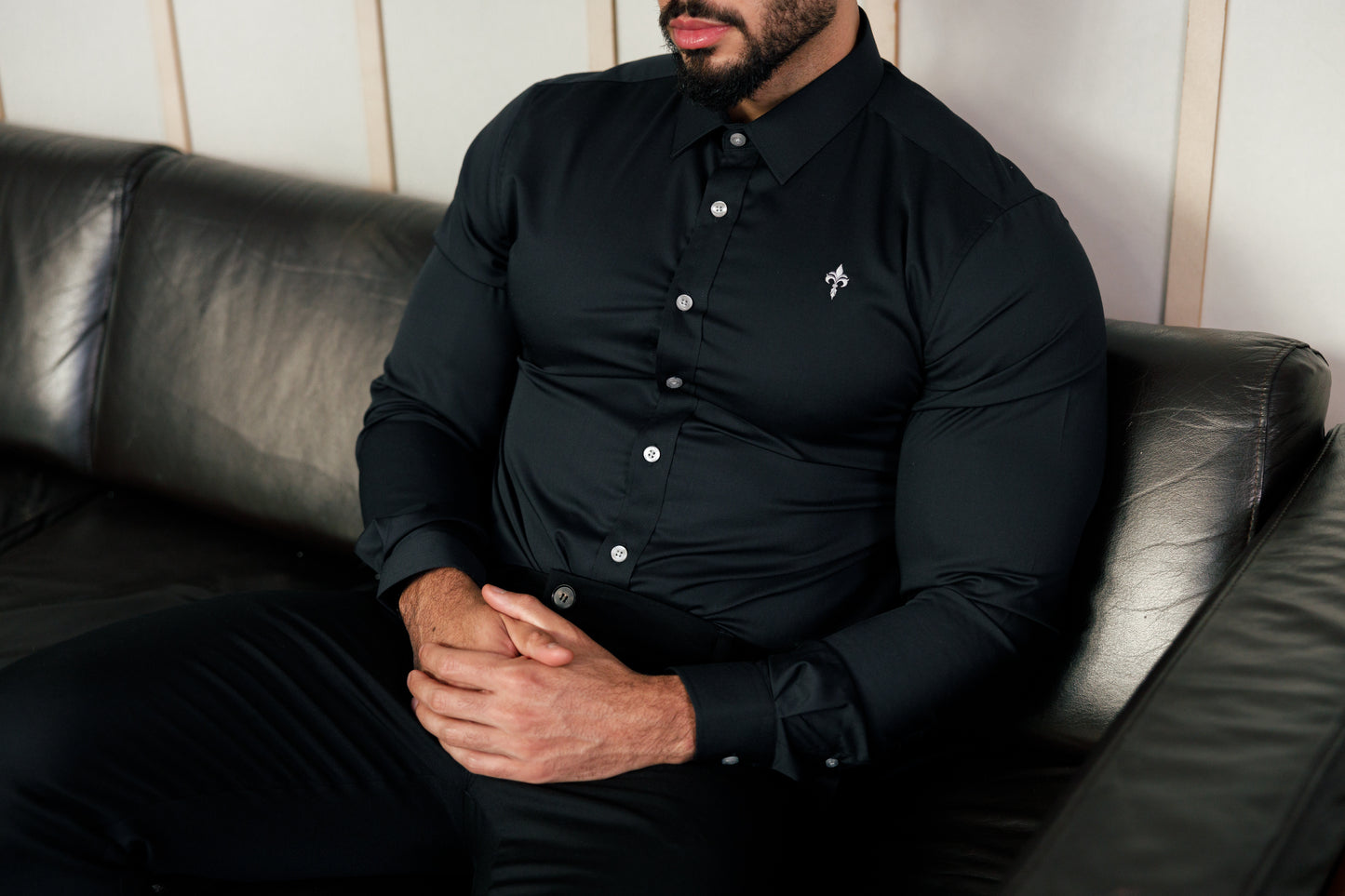 Tailored Fit Long Sleeve Shirt Black