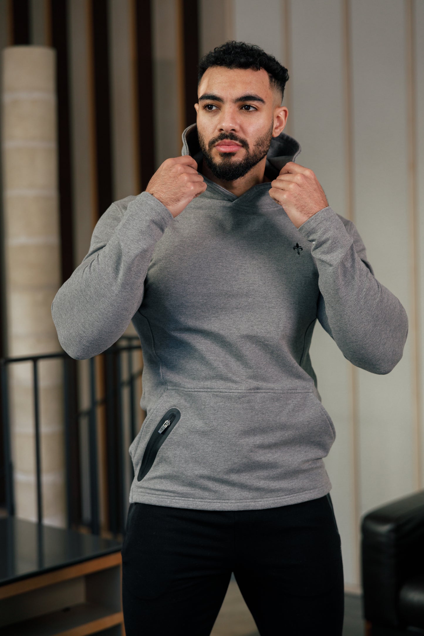 Muscle Fit Hoodie Grey