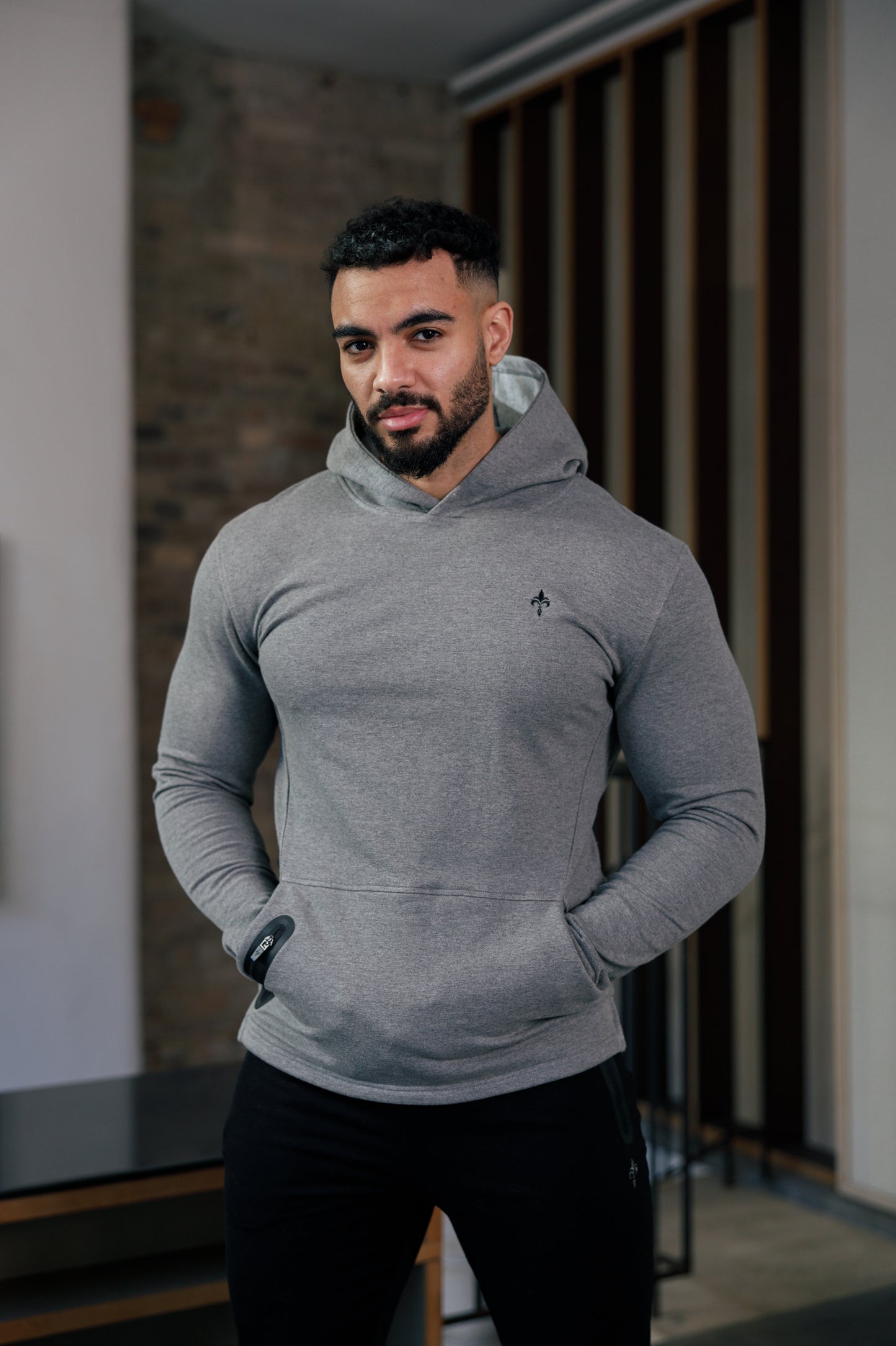 Muscle Fit Hoodie Grey