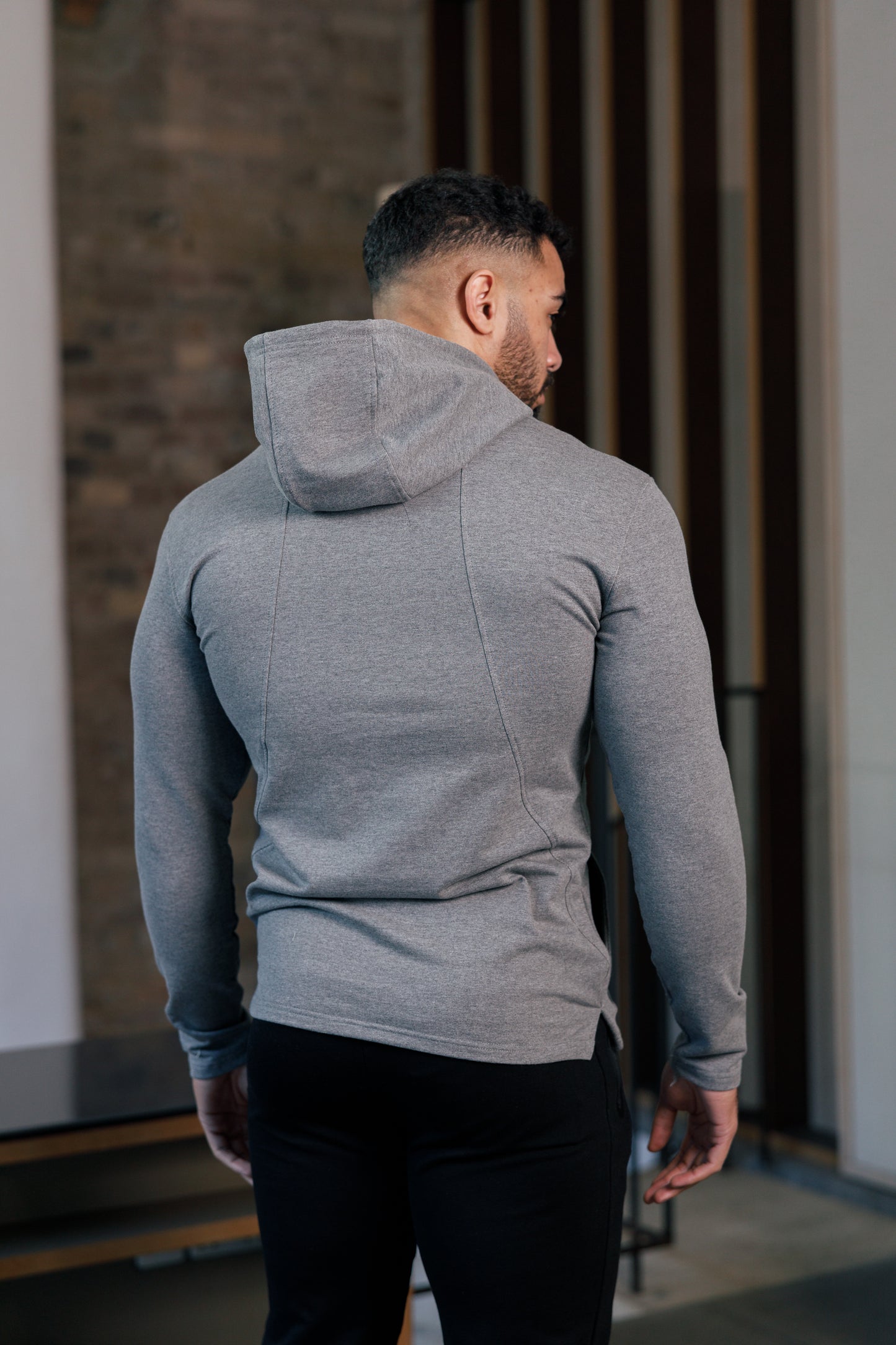 Muscle Fit Hoodie Grey