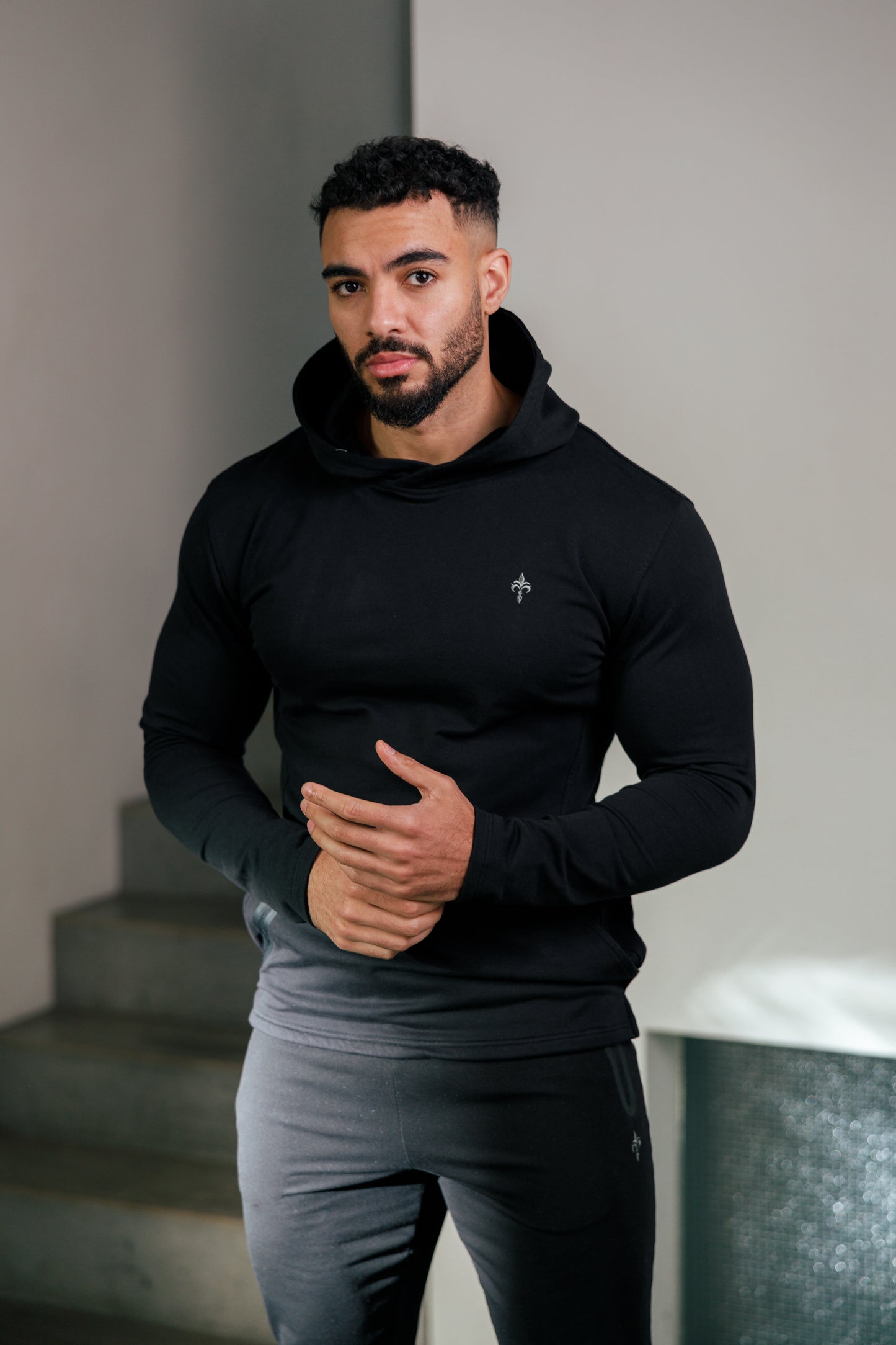 Muscle Fit Hoodie Black