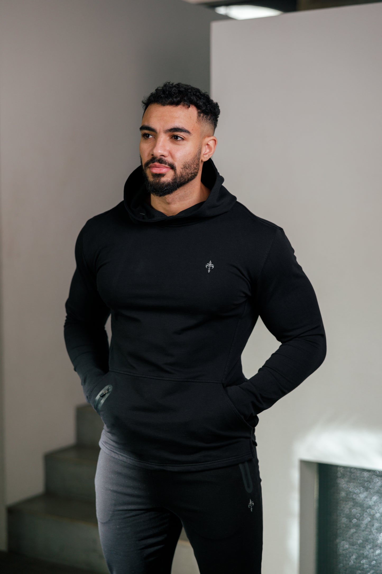 Muscle Fit Hoodie Black