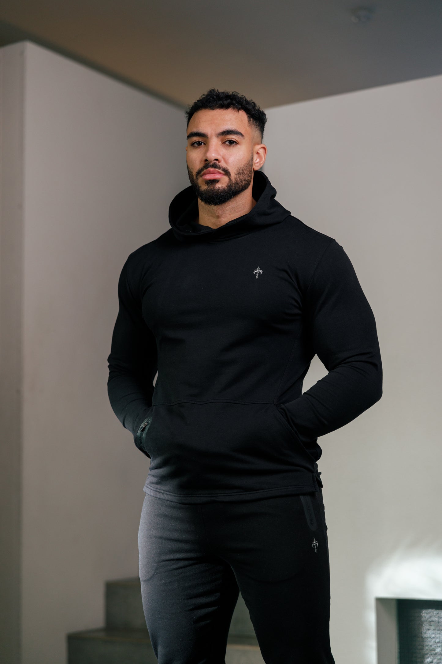 Muscle Fit Hoodie Black