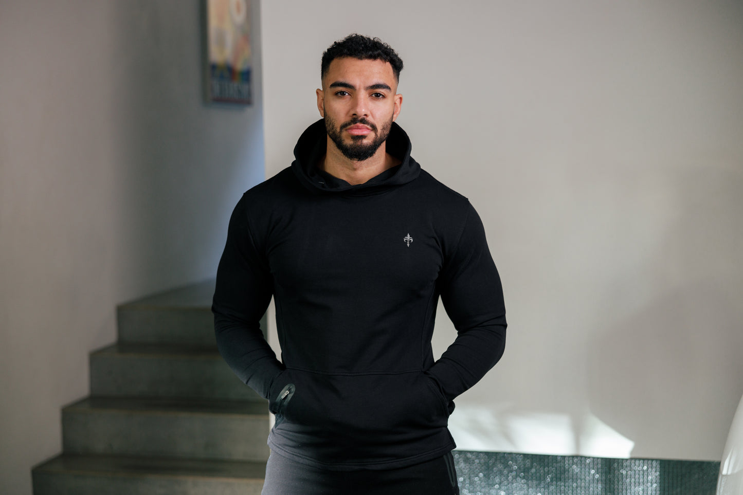 Muscle Fit Hoodie Black