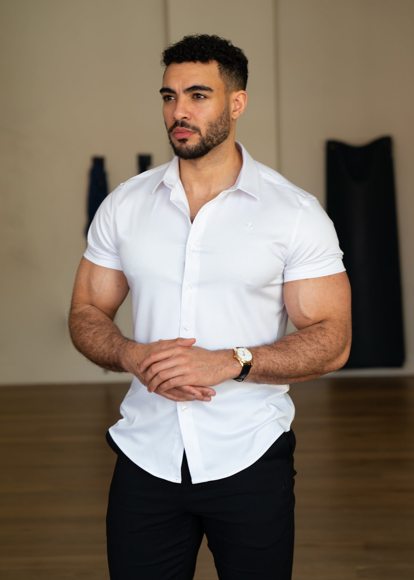 Slim Fit Short Sleeve Shirt White