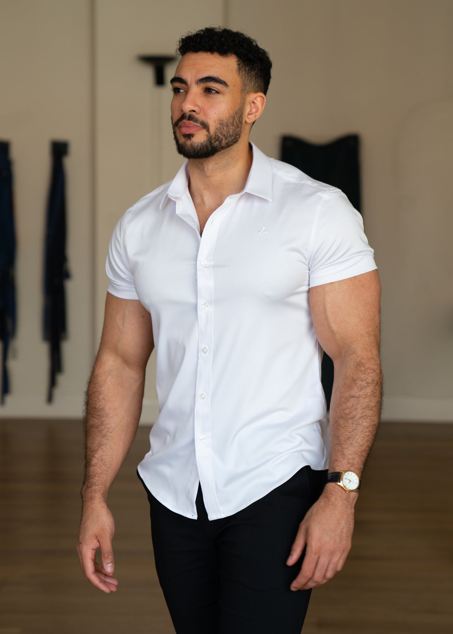 Slim Fit Short Sleeve Shirt White