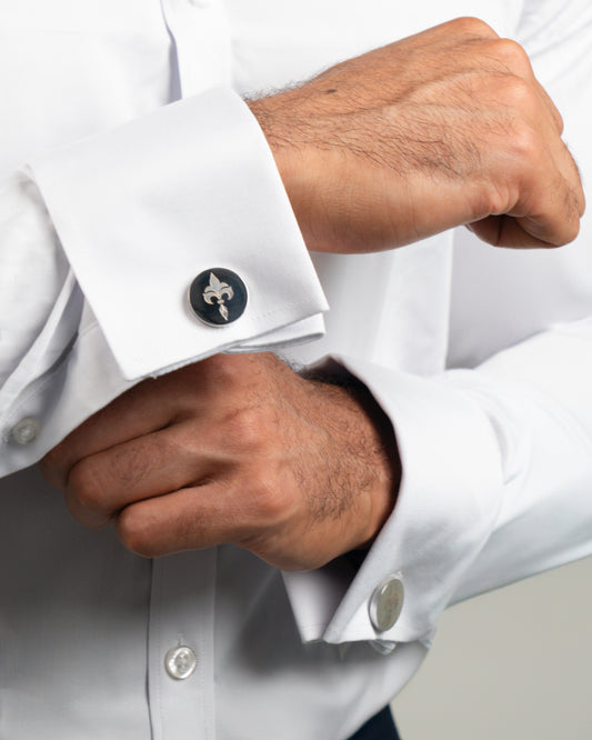 Round Engraved Louis Arjuna Cufflink