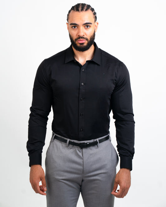 NEW! Tailored Fit Long Sleeve Shirt Black