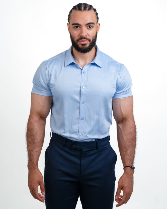 NEW! Short Sleeve Shirt Pale Blue