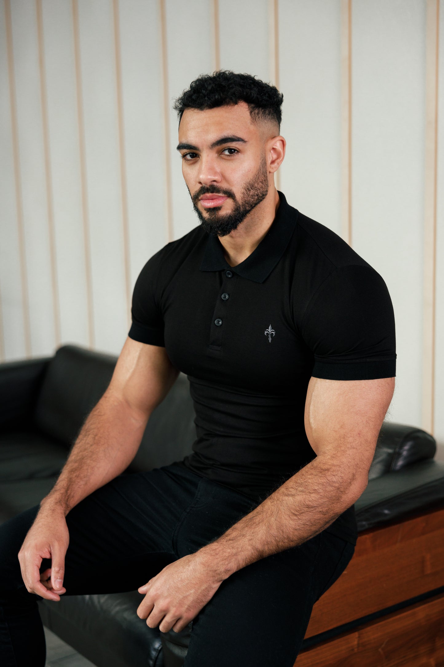 Super Slim Fit Short Sleeve Polo Shirt Black